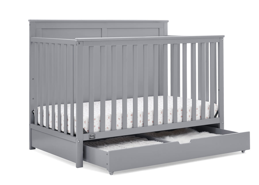 Grey (026) 11-Logan 6-in-1 Convertible Crib with Underdrawer
