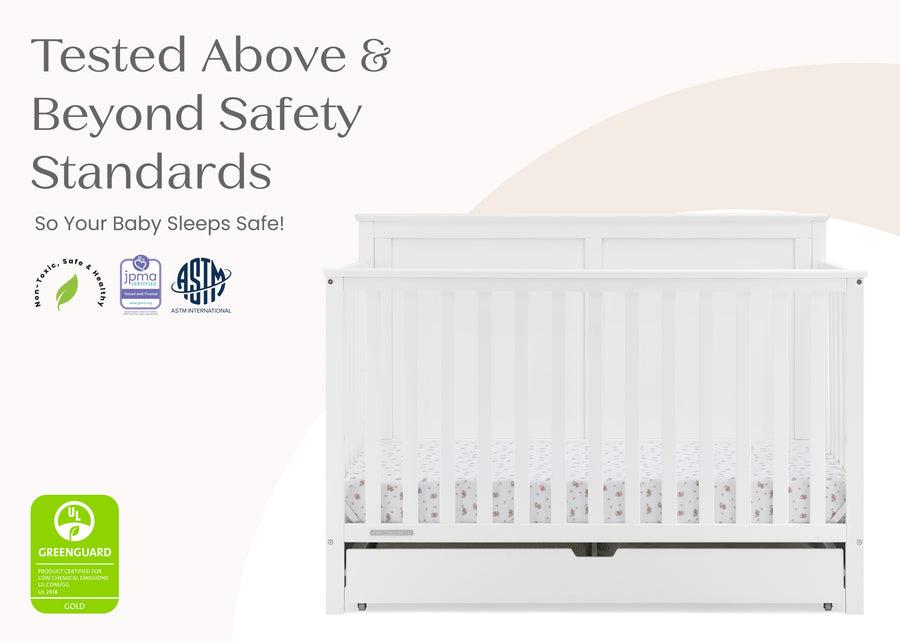 Bianca White (130) 29-Logan 6-in-1 Convertible Crib with Underdrawer