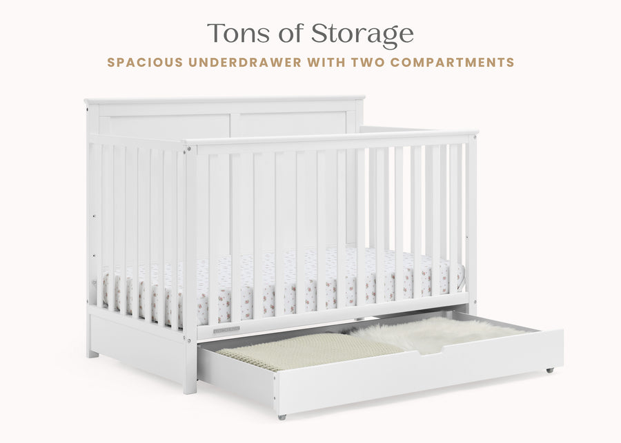 Bianca White (130) 27-Logan 6-in-1 Convertible Crib with Underdrawer