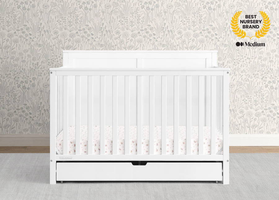 Bianca White (130) 23-Logan 6-in-1 Convertible Crib with Underdrawer