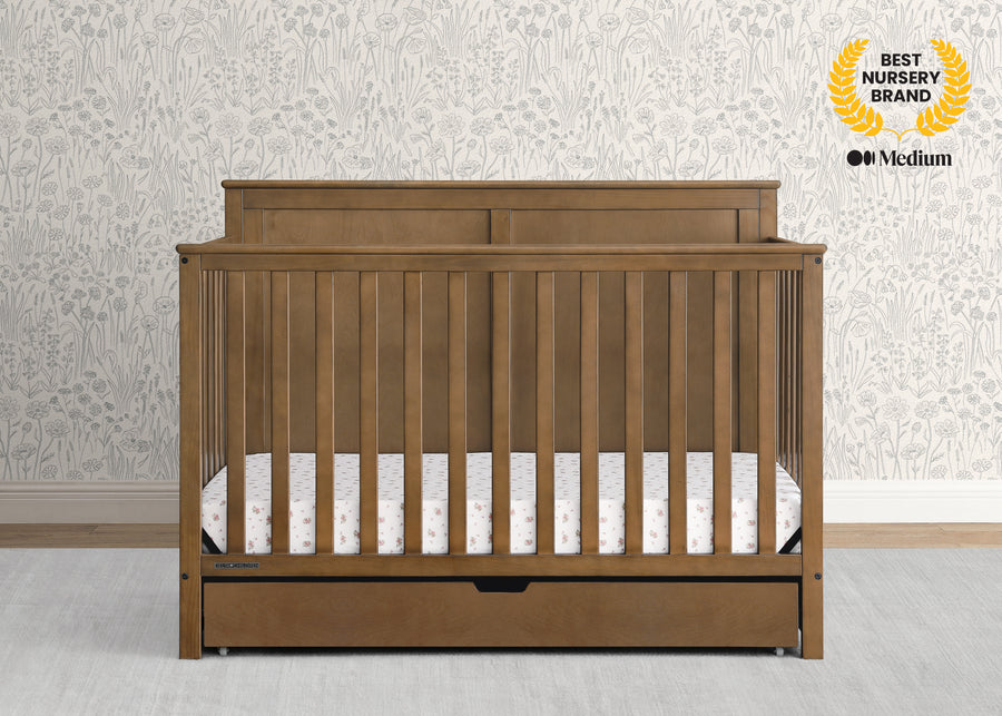 Chestnut (836) 43-Logan 6-in-1 Convertible Crib with Underdrawer
