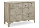 Textured Limestone (1340) 4-Farmhouse 6 Drawer Dresser with Interlocking Drawers