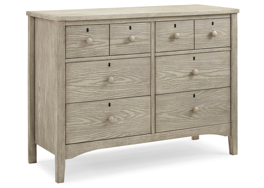 Textured Limestone (1340) 4-Farmhouse 6 Drawer Dresser with Interlocking Drawers