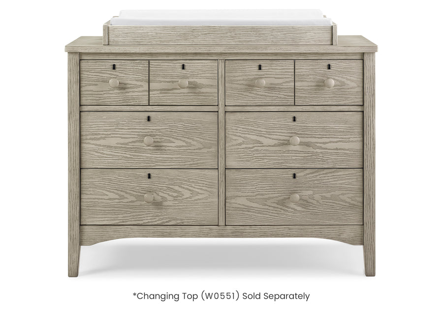 Textured Limestone (1340) 3-Farmhouse 6 Drawer Dresser with Interlocking Drawers