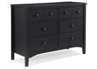 Textured Midnight Grey (1347) 9-Farmhouse 6 Drawer Dresser with Interlocking Drawers