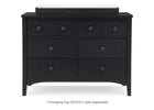 Textured Midnight Grey (1347) 8-Farmhouse 6 Drawer Dresser with Interlocking Drawers
