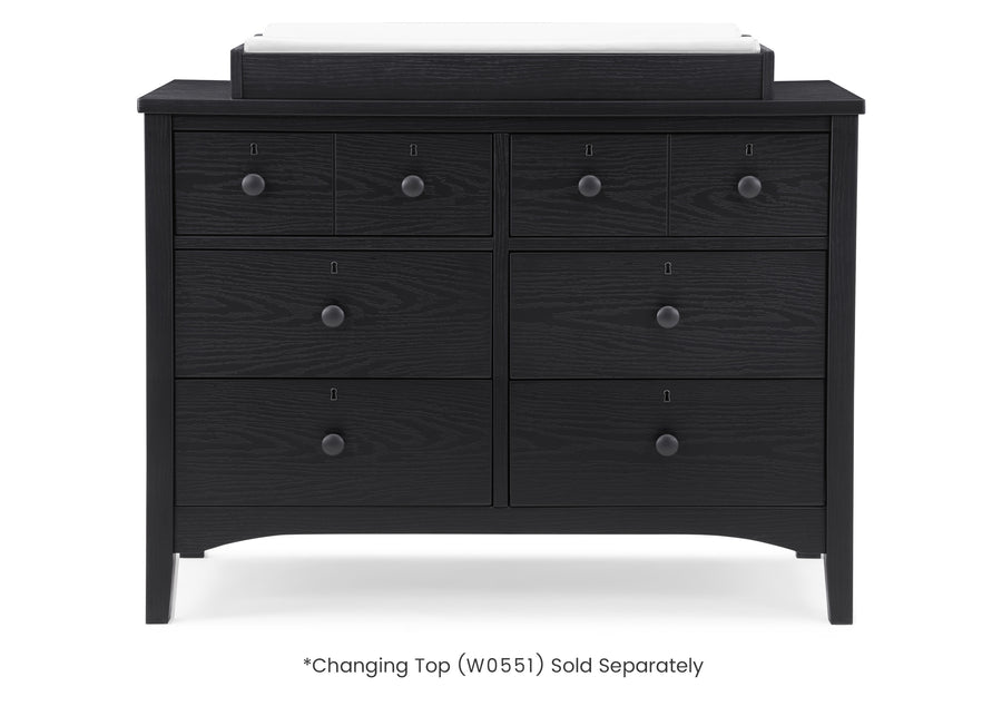 Textured Midnight Grey (1347) 8-Farmhouse 6 Drawer Dresser with Interlocking Drawers
