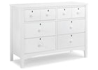 Textured White (1349) 4-Farmhouse 6 Drawer Dresser with Interlocking Drawers