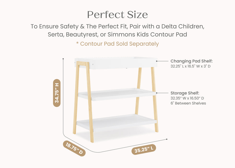 Bianca White with Natural (123) 24-Scout Changing Table