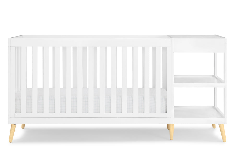 Bianca White with Natural (123) 13-Essex 4-in-1 Convertible Crib and Changer