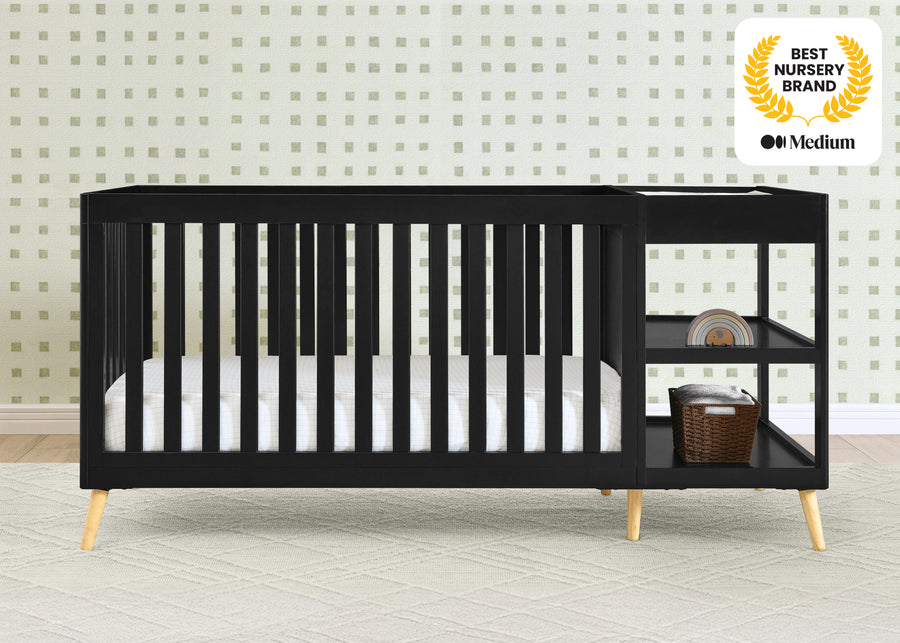 Ebony with Natural (1482) 18-Essex 4-in-1 Convertible Crib and Changer