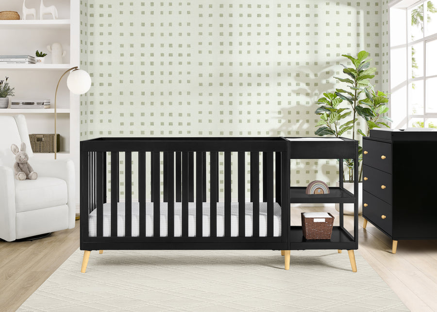 Ebony with Natural (1482) 17-Essex 4-in-1 Convertible Crib and Changer