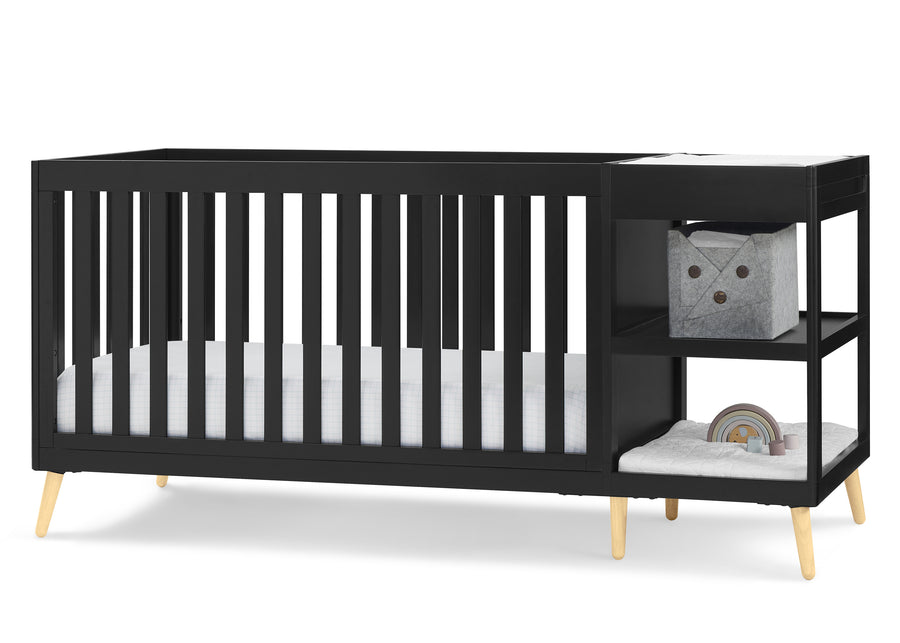 Ebony with Natural (1482) 25-Essex 4-in-1 Convertible Crib and Changer