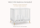 Bianca White with Natural (123) 22-Essex Convertible Mini Baby Crib with 2.75-Inch Mattress, Greenguard Gold Certified