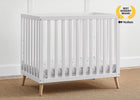 Bianca White with Natural (123) 17-Essex Convertible Mini Baby Crib with 2.75-Inch Mattress, Greenguard Gold Certified