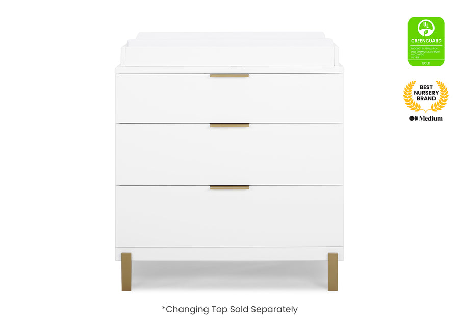 Bianca White with Melted Bronze (186) 3-Hendrix 3 Drawer Dresser