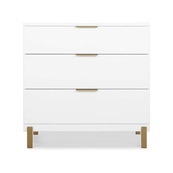 DCB: Bianca White with Melted Bronze (186) 8-Hendrix 3 Drawer Dresser