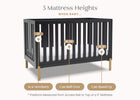 Midnight Grey with Metal (1361) 5-Hendrix 4-in-1 Convertible Crib
