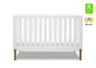 White crib with a green and gold certification badge on a white background 24-Hendrix 4-in-1 Convertible Crib