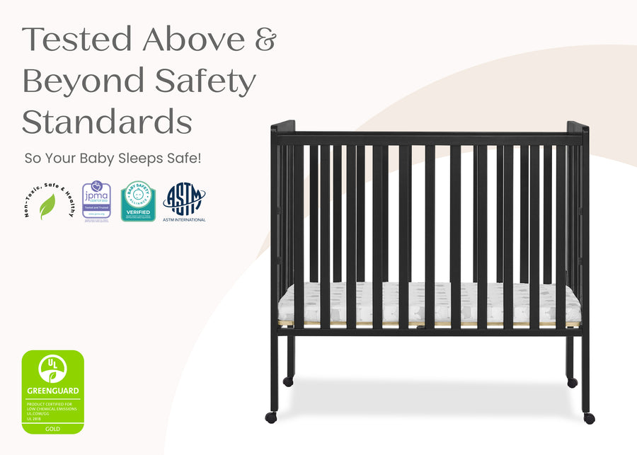 Ebony (0011) 49-Lee Portable Folding Mini Crib with 1.5-Inch Mattress