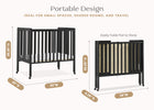 Ebony (0011) 47-Lee Portable Folding Mini Crib with 1.5-Inch Mattress