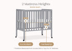 Grey (026) 4-Lee Portable Folding Mini Crib with 1.5-Inch Mattress