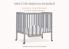 Grey (026) 6-Lee Portable Folding Mini Crib with 1.5-Inch Mattress