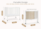Bianca White (130) 19-Lee Portable Folding Mini Crib with 1.5-Inch Mattress