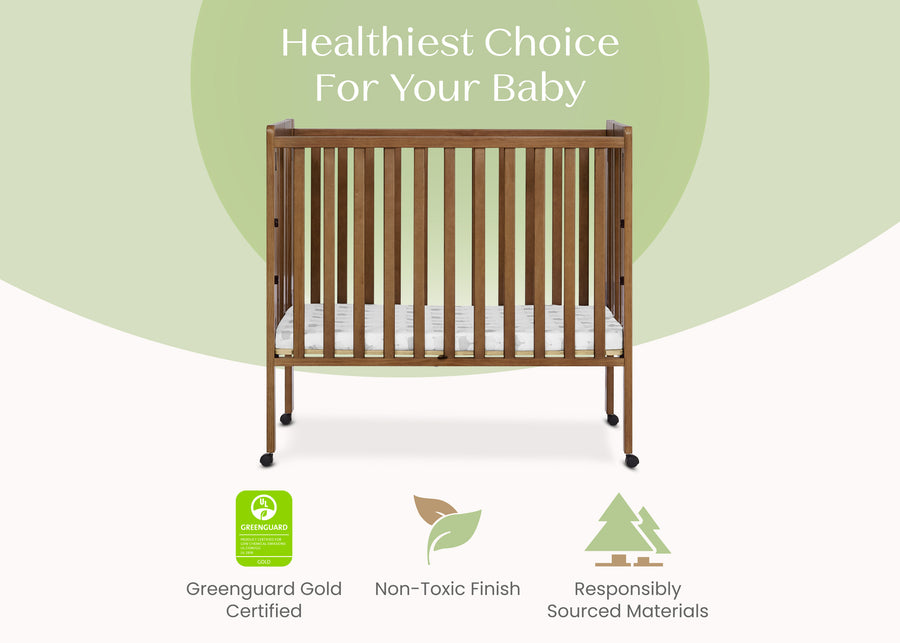 Chestnut (836) 31-Lee Portable Folding Mini Crib with 1.5-Inch Mattress