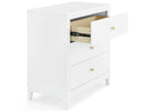 Bianca White (130) 4-Eloise 3 Drawer Dresser with Changing Top and Interlocking Drawers