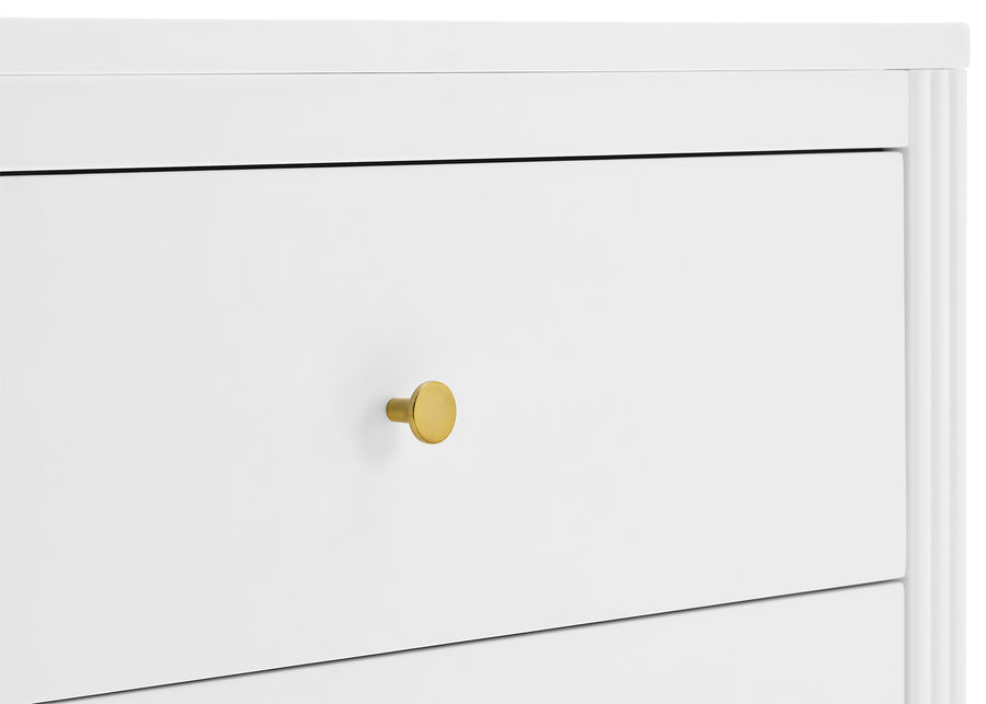 Bianca White (130) 5-Eloise 3 Drawer Dresser with Changing Top and Interlocking Drawers