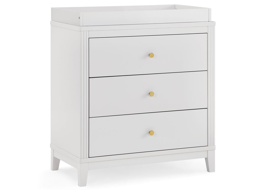 Moonstruck Grey (1351) 29-Eloise 3 Drawer Dresser with Changing Top and Interlocking Drawers