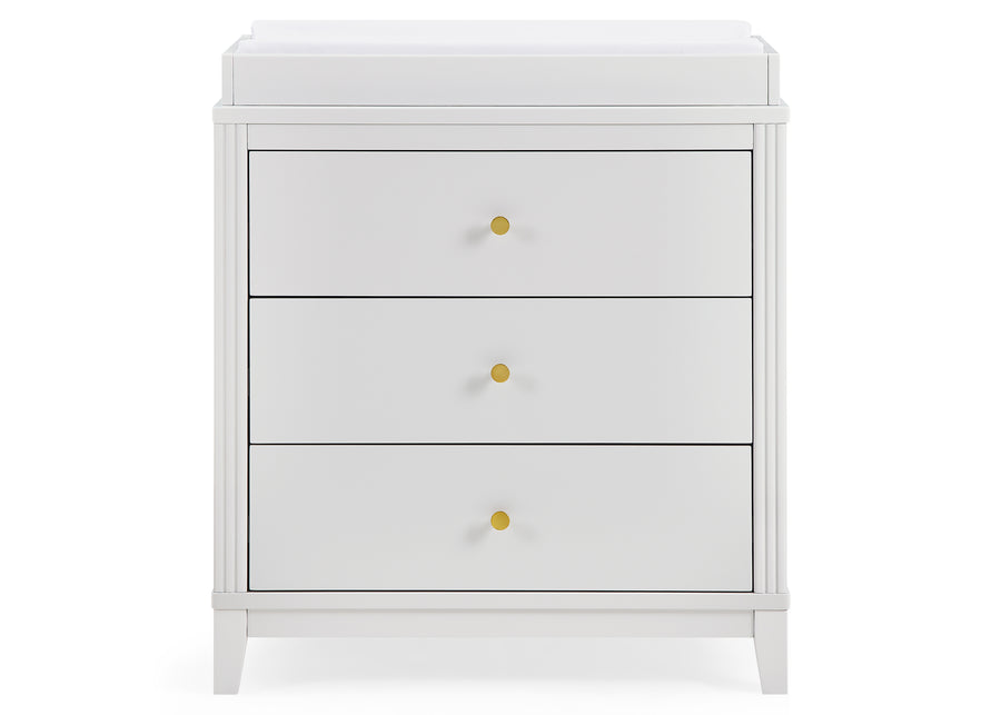 Moonstruck Grey (1351) 28-Eloise 3 Drawer Dresser with Changing Top and Interlocking Drawers