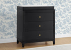 Midnight Grey (1360) 40-Eloise 3 Drawer Dresser with Changing Top and Interlocking Drawers