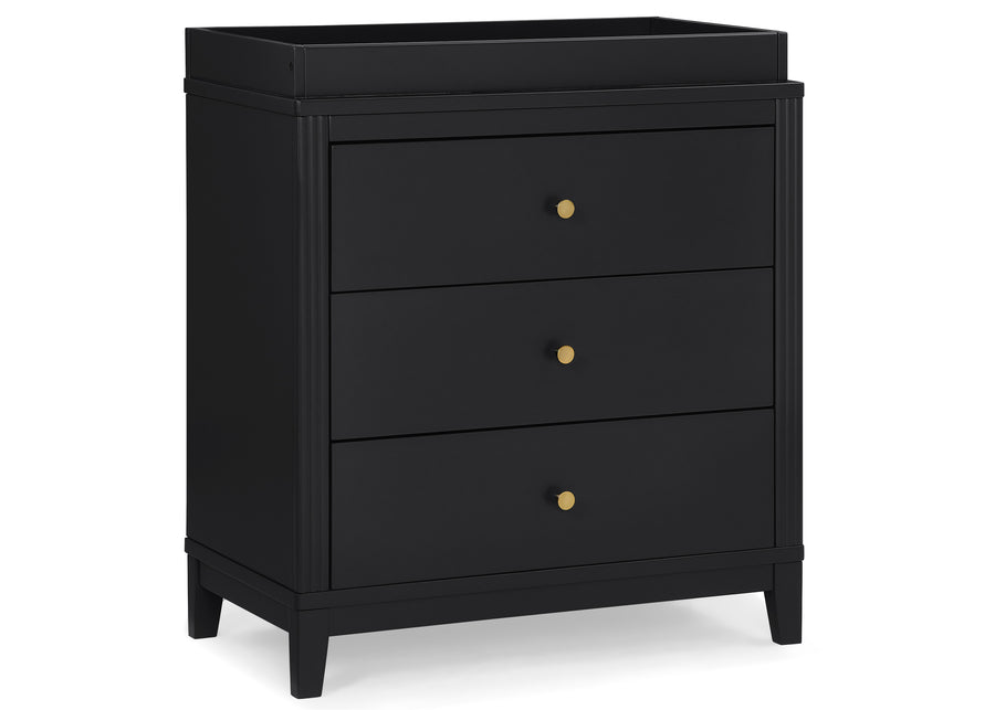 Midnight Grey (1360) 42-Eloise 3 Drawer Dresser with Changing Top and Interlocking Drawers