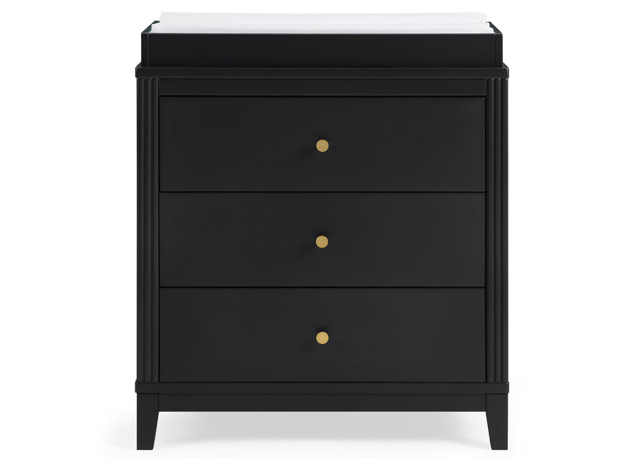 Midnight Grey (1360) 41-Eloise 3 Drawer Dresser with Changing Top and Interlocking Drawers