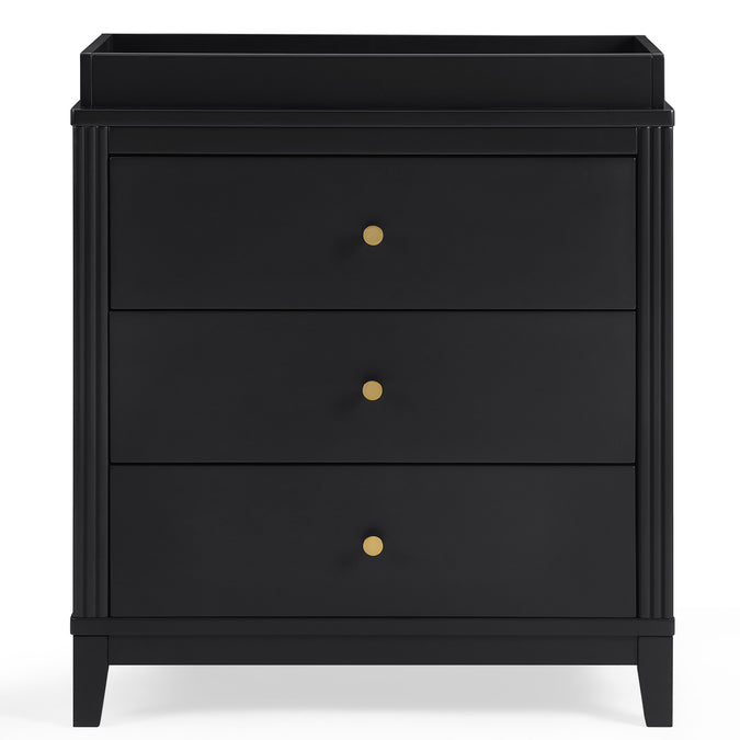 DCB: Midnight Grey (1360) 45-Eloise 3 Drawer Dresser with Changing Top and Interlocking Drawers