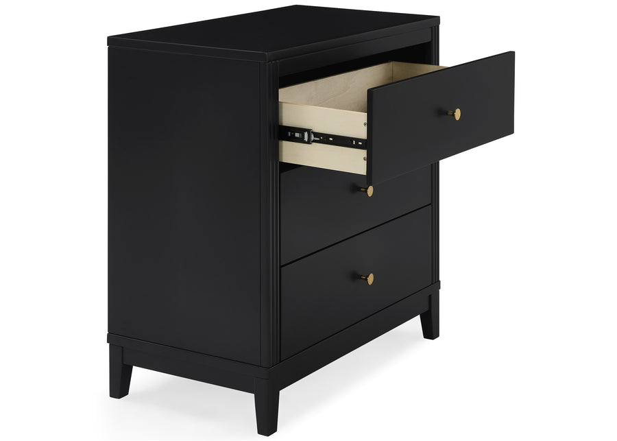 Midnight Grey (1360) 43-Eloise 3 Drawer Dresser with Changing Top and Interlocking Drawers