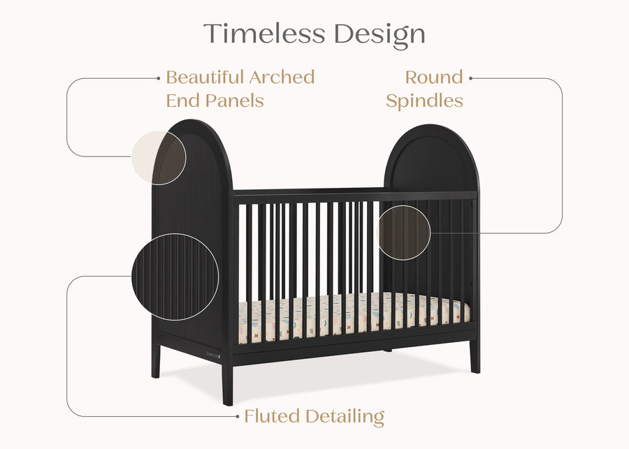 Midnight Grey (1360) 21-Eloise 4-in-1 Convertible Crib