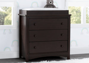  Walnut Espresso (1324) 1-Perry 3 Drawer Dresser with Changing Top