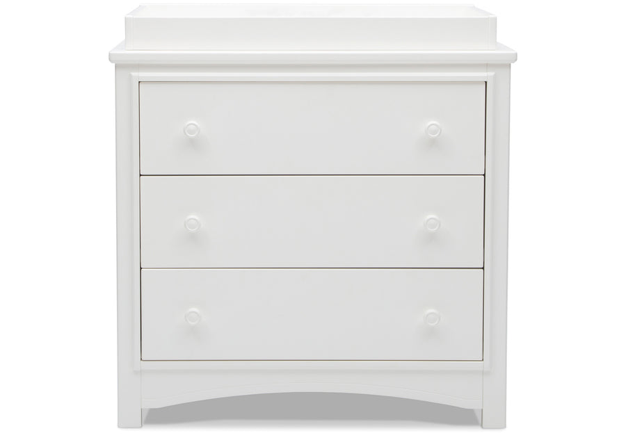 Bianca White (130) 2-Perry 3 Drawer Dresser with Changing Top and Interlocking Drawers
