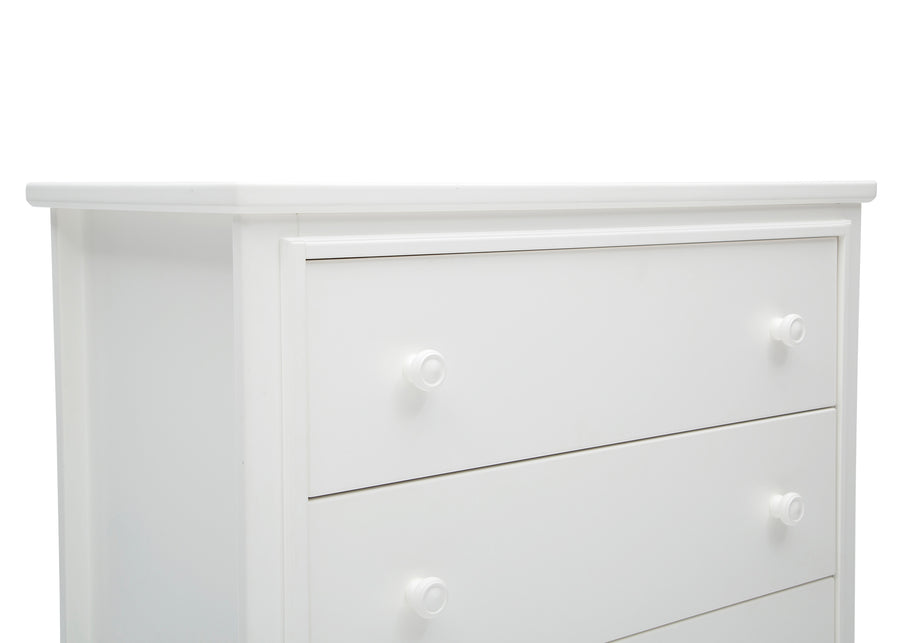 Bianca White (130) 5-Perry 3 Drawer Dresser with Changing Top and Interlocking Drawers