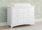 Bianca White (130) 10-Perry 6 Drawer Dresser with Interlocking Drawers