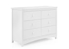 Bianca White (130) 12-Perry 6 Drawer Dresser with Interlocking Drawers