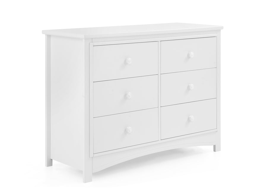 Bianca White (130) 12-Perry 6 Drawer Dresser with Interlocking Drawers