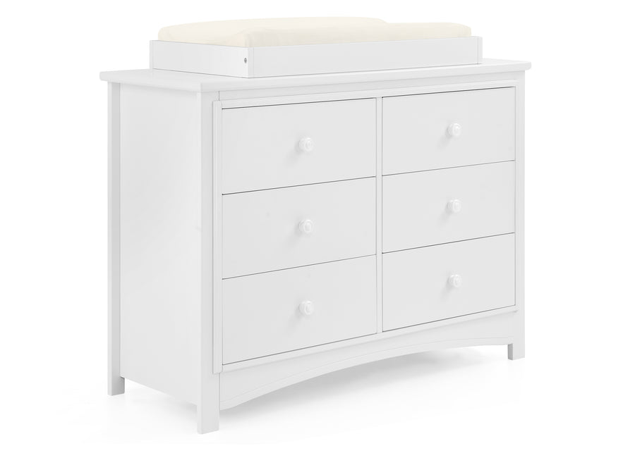 Bianca White (130) 13-Perry 6 Drawer Dresser with Interlocking Drawers