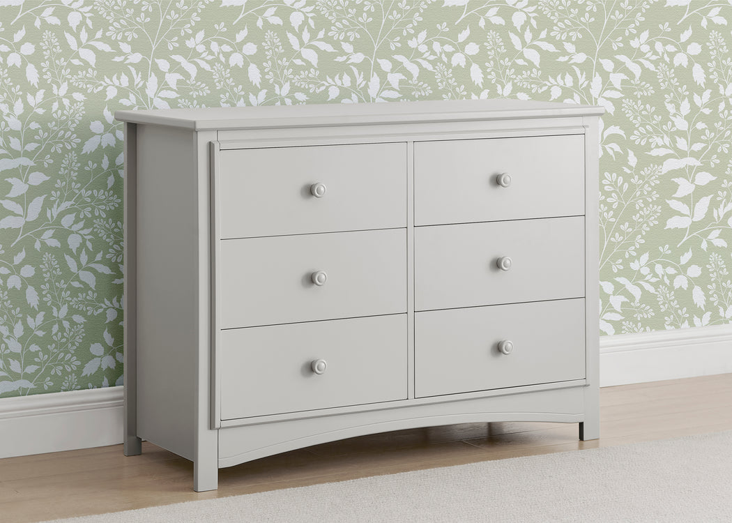 Perry 6 Drawer Dresser with Interlocking DrawersMoonstruck Grey (1351)