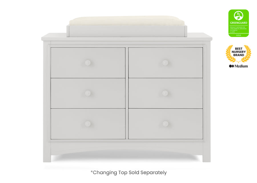 Moonstruck Grey (1351) 20-Perry 6 Drawer Dresser with Interlocking Drawers