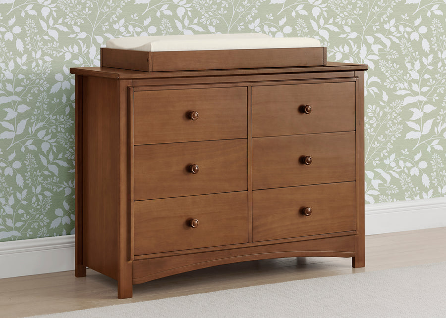 Chestnut (836) 2-Perry 6 Drawer Dresser with Interlocking Drawers