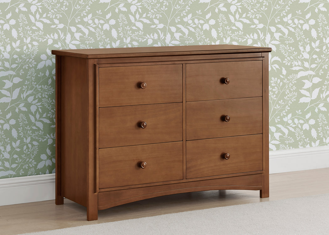 Perry 6 Drawer Dresser with Interlocking DrawersChestnut (836)
